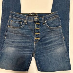 Veronica Beard Debbie Skinny High-Rise Button Fly Crop Jeans Sixe 27/4